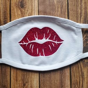 White hot pink custom face mask